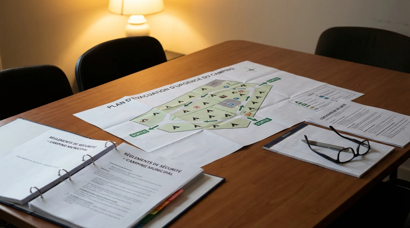Plan d'évacuation et documents réglementaires de sécurité pour camping
