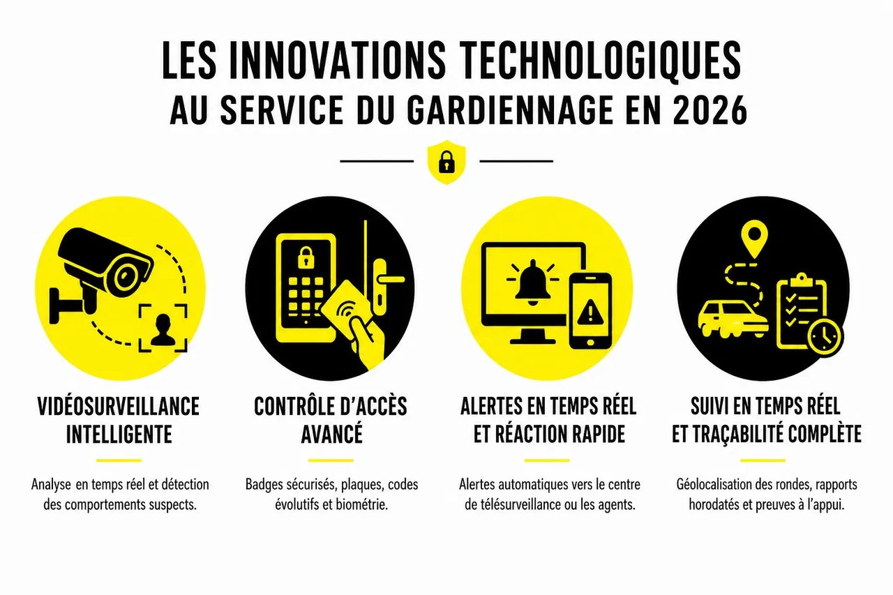 Pourquoi opter pour un gardiennage sur-mesure 24/7 pour votre entreprise ou résidence? , Les innovations technologiques au service du gardiennage en 2026